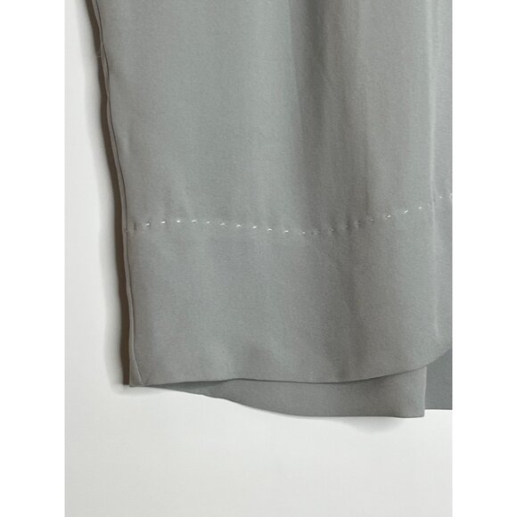 Theory 100% Silk Gathered Slit-Neck Top Blouse Gray Size Small‎ - Picture 4 of 11